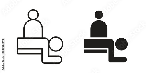 Massage icon line vector illustration in solid color design