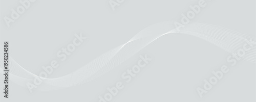Abstract white wavy lines on grey background