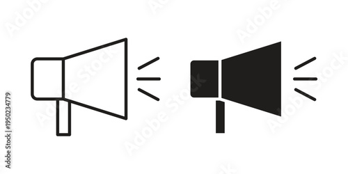 Megaphone icon line vector illustration in solid color design