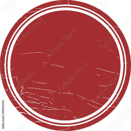Distressed Red Round Border Frame for Custom Rubber Stamp Creation