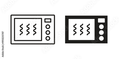 Microwave icon line vector illustration in solid color design