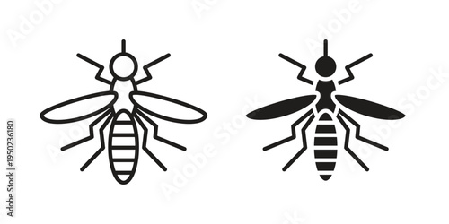 Mosquito icon line vector illustration in solid color design