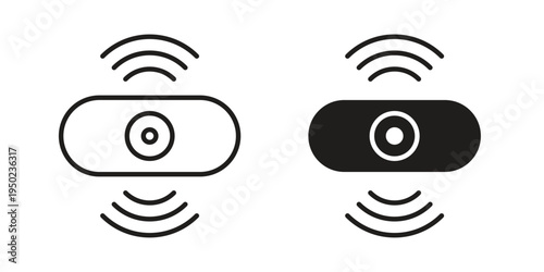 Motion detector icon line vector illustration in solid color design