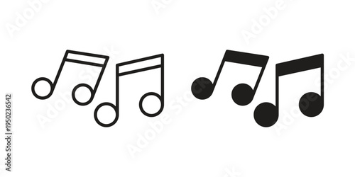 Music icon line vector illustration in solid color design