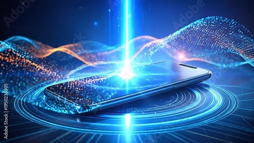 Futuristic Digital Communication and Smartphone Technology Visualization