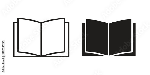 open book icon line vector illustration in solid color design
