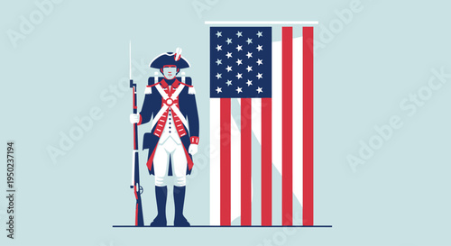 Patriots celebrate Independence Day with soldier and American flag