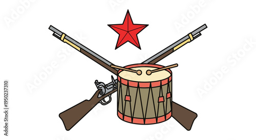 Patriots celebrate a special Day with guns and a drum