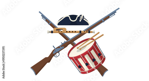 Patriots celebrate Independence Day with historic military rifles and drum
