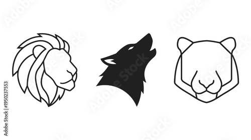 Minimalist Wild Animal Icons Set