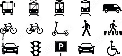 Transportation and traffic icons
