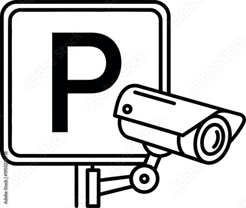 Parking lot cctv surveillance sign