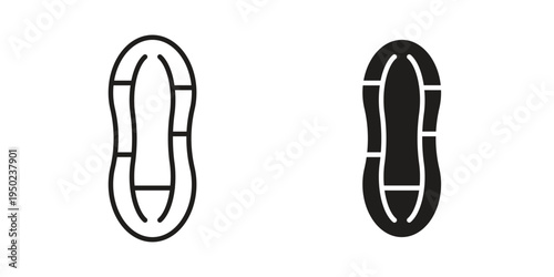 Peanut icon line vector illustration in solid color design