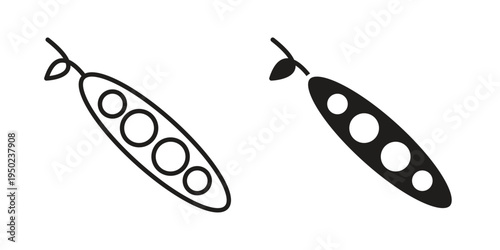 Peapod icon line vector illustration in solid color design