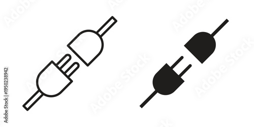 Plug connection icon line vector illustration in solid color design