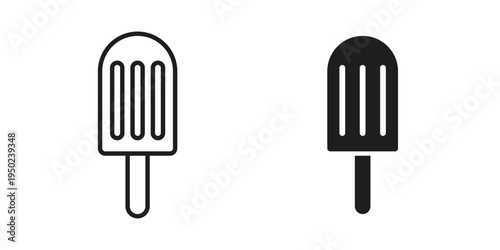 Popsicle icon line vector illustration in solid color design