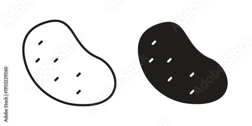Potato icon line vector illustration in solid color design