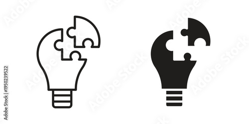 Problem solving icon line vector illustration in solid color design