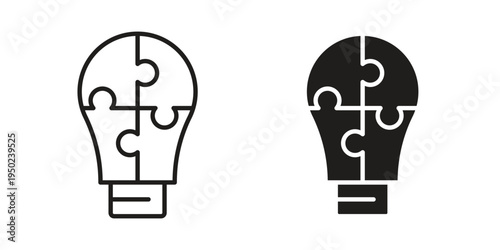 Problem solving icon line vector illustration in solid color design