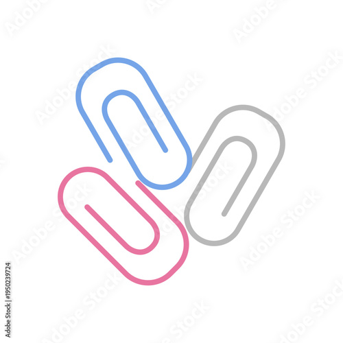 Paper Clips Office Stationery Illustration