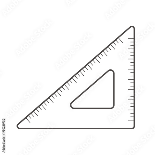 Triangle Ruler Geometry Measuring Tool Illustration