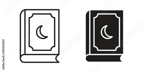 Quran book icon line vector illustration in solid color design