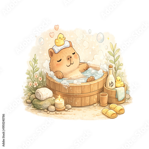 cute capybara relaxing, adorable capybara illustration, kawaii capybara chill art, relaxed capybara character design, cute capybara lounging graphic, chibi capybara relaxing doodle, calm capybara rest