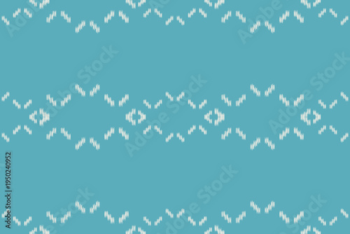Fabric pattern ethnic tribal ikat embroidery with blue color background in motifscolorful,traditional,art.