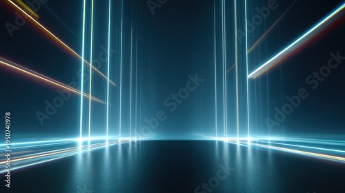Abstract light trails on transparent background