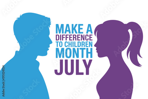 Make a difference to children month July awareness campaign illustration