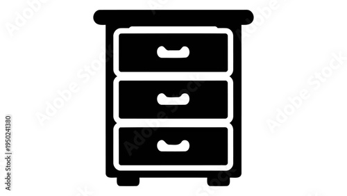 Drawer storage cabinet icon vector illustration