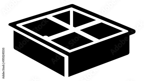 Drawer storage tray icon for household organization