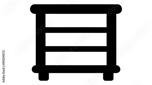 Entryway storage shelf icon representing convenient furniture for organizing shoes bags and small items at home entrance