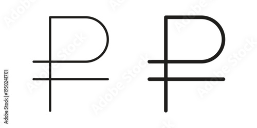 Ruble icon line vector illustration in solid color design