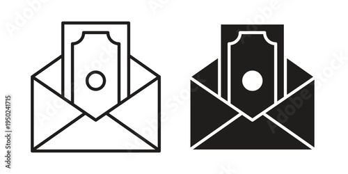 Salary icon line vector illustration in solid color design