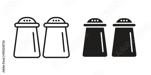 Salt pepper icon line vector illustration in solid color design