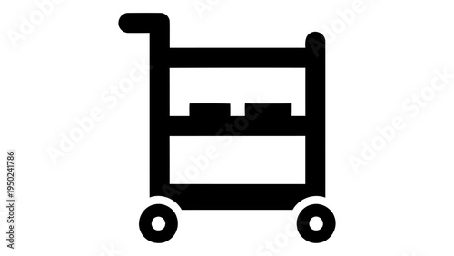 Kitchen storage trolley icon representing mobile rack for organized utensil and food storage