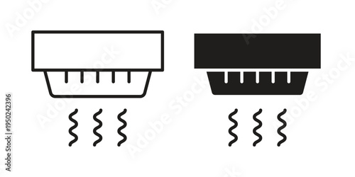 Sensor smoke icon line vector illustration in solid color design