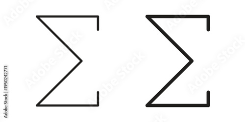 Sigma icon line vector illustration in solid color design