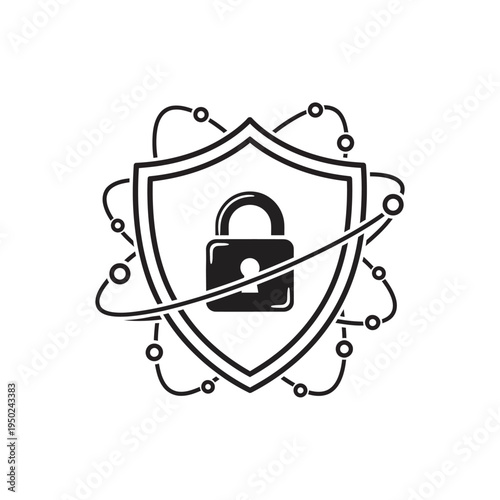 Vector illustration icon set of a shield with a cross and abstract shield symbols with tea kettle lamp and kitchen restaurant design elements in cartoon style