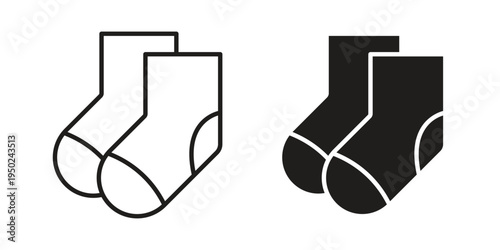 Socks icon line vector illustration in solid color design