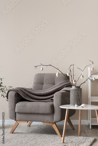 Vase with tree branches and...