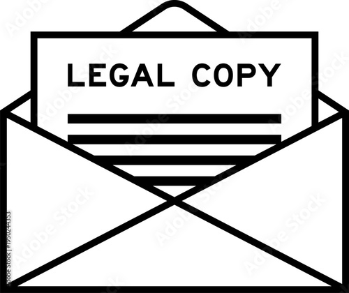 Envelope and letter sign with word legal copy as the headline