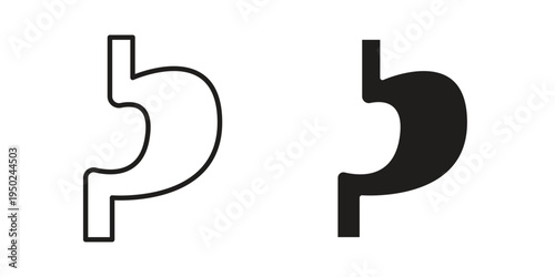 Stomach icon line vector illustration in solid color design