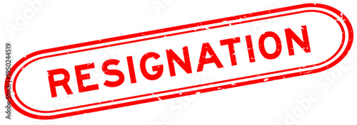 Grunge red resignation word rubber seal stamp on white background