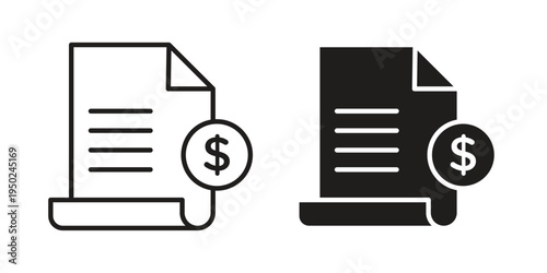 Tax icon line vector illustration in solid color design