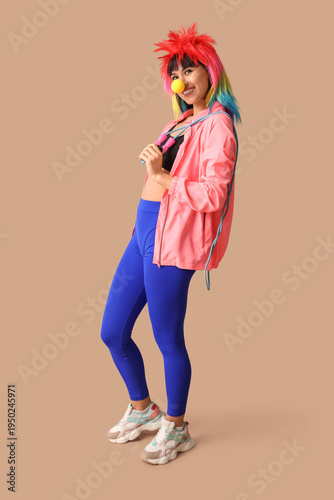 Young smiling female fitnes...