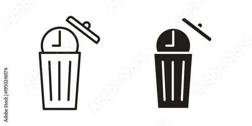 Time waste icon line vector illustration in solid color design