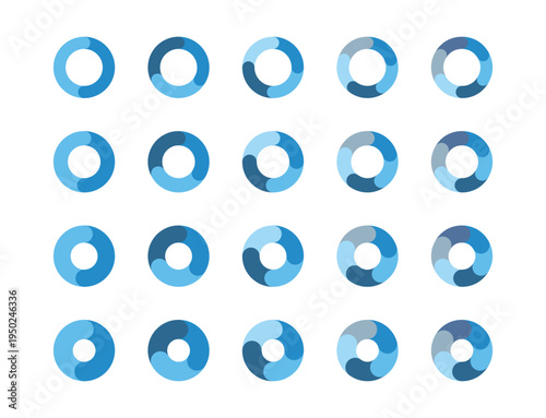 イラスト素材：サイクル図　サイクル矢印　青　set of recycling icons. recyclable icon set