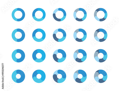 イラスト素材：サイクル図　サイクル矢印　青　set of recycling icons. recyclable icon set